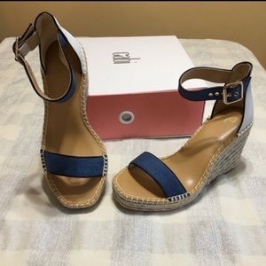 CAbi Parker wedge espadrille sandals style #6019, size 8